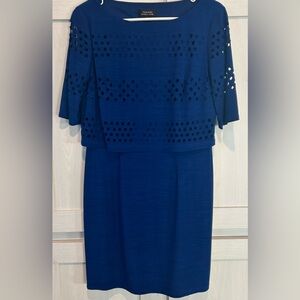 Tahari Royal Blue Midi Dress